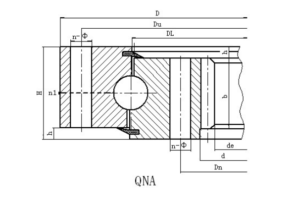 Rodamiento giratorio de bolas de una hilera serie Q-Engranaje interno